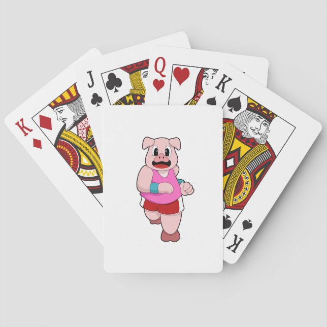 Pig at Running Poker Cards (Back)