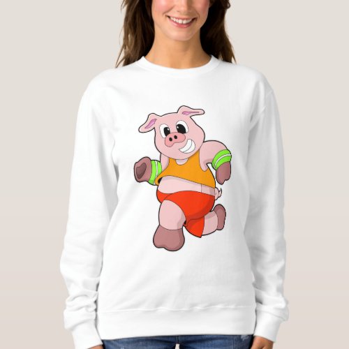 Pig at Running Sweatshirt