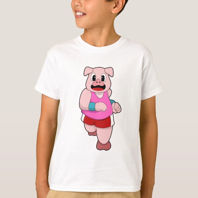 Pig at Running T-Shirt (Front)