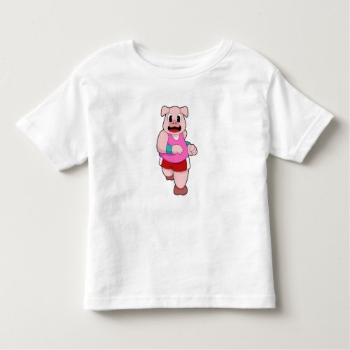 Pig at Running Toddler T_shirt