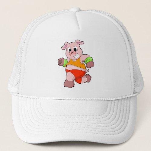 Pig at Running Trucker Hat