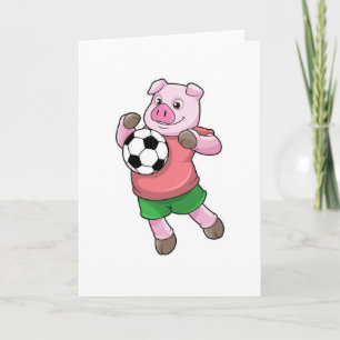 Pig at Soccer Sports Card