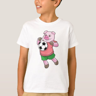 Pig at Soccer Sports T-Shirt