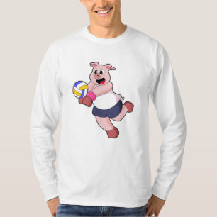 Pig at Volleyball Sports T-Shirt