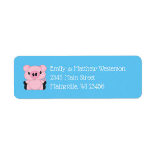Pig Baby Shower Farm Blue Boy Label