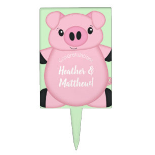 Pig Baby Shower Farm Cake Topper