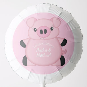 Pig Baby Shower Farm Pink Girl  Balloon