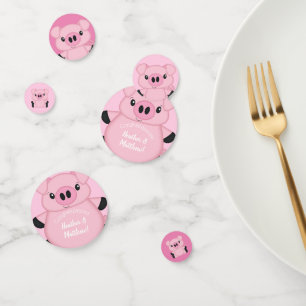 Pig Baby Shower Farm Pink Girl  Confetti