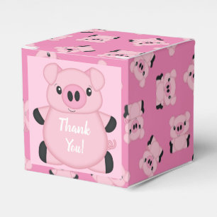 Pig Baby Shower Farm Pink Girl  Favor Boxes