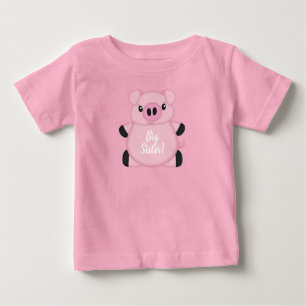 Pig Baby Shower Farm Pink Girl  T-Shirt