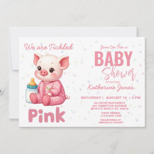 Pig Baby Shower Pink Girl Farm Invitation