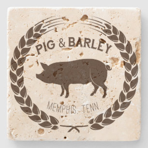 Pig & Barley Natural Stone Coaster