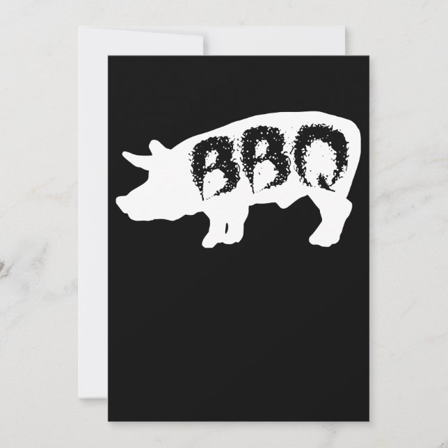 Pig Bbq Love Summer Cookout Grill Cow Steak Party Invitation (Front)