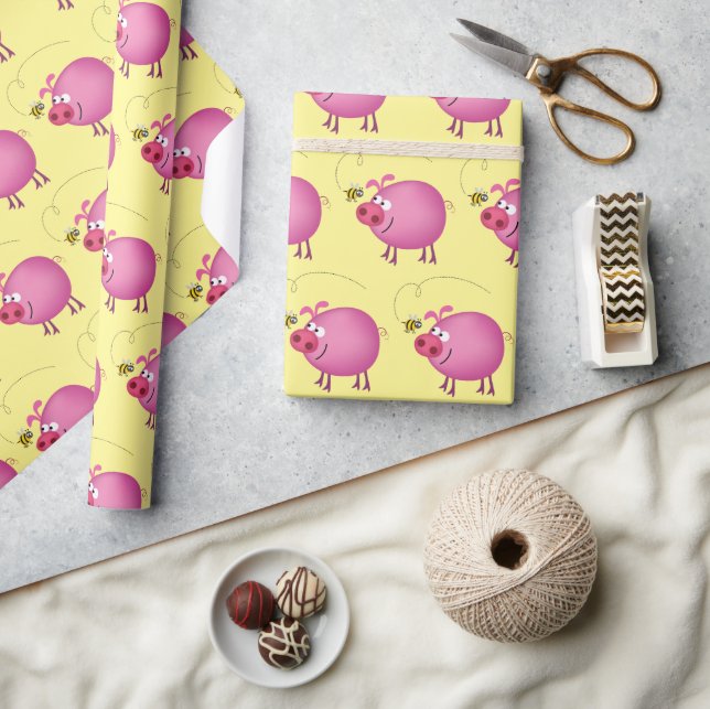 Pig & Bee Bee Wrapping Paper (Crafts)