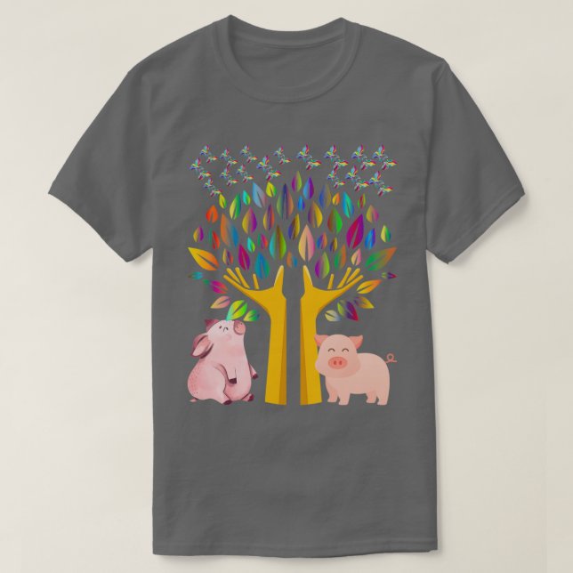 Pig below tree peppa  T-Shirt (Design Front)