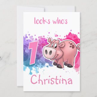 Pig Birthday Card