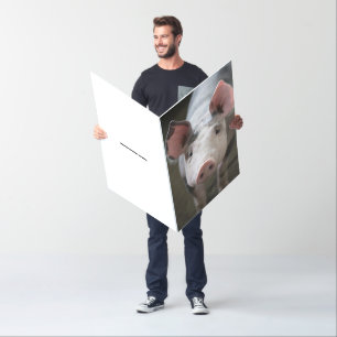 PIG BIRTHDAY HOGS AND KISSES JUMBO HUGE Card