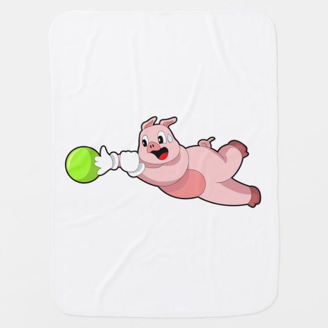 Pig Bowling Bowling ball Baby Blanket (Front)