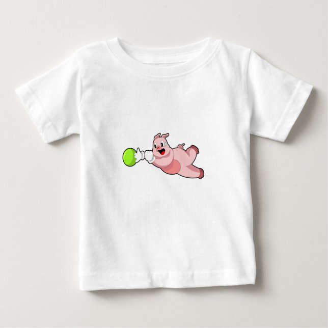 Pig Bowling Bowling ball Baby T-Shirt (Front)