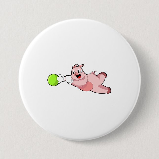 Pig Bowling Bowling ball Button (Front)
