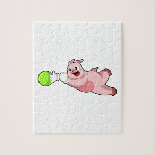 Pig Bowling Bowling ball Jigsaw Puzzle