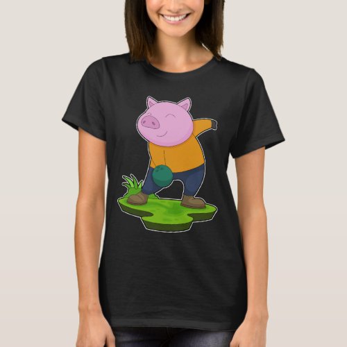 Pig Bowling Bowling ball Sports T_Shirt