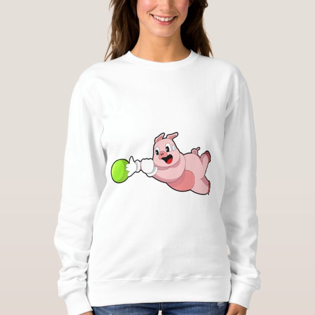 Pig Bowling Bowling ball Sweatshirt (Front)