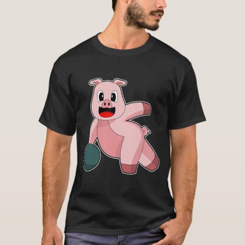 Pig Bowling Bowling ball T_Shirt