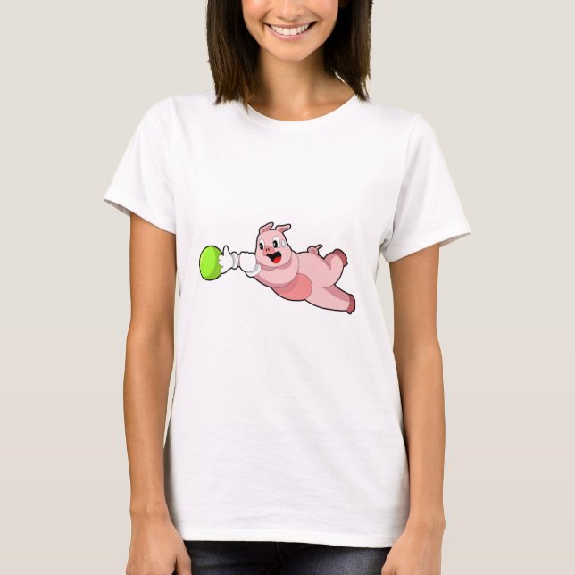 Pig Bowling Bowling ball T-Shirt (Front)
