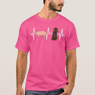 Pig Boykin Spaniel Heartbeat Dog Lover  T-Shirt
