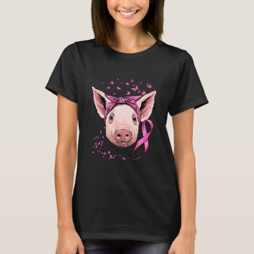 Pig Breast Cancer Awareness Pink T_Shirt