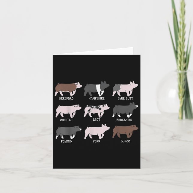 Pig Breed Show Pig Swine Show Stock Show Girl Pig  Card (Front)