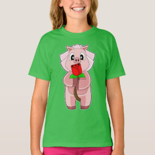 Pig Bride Rose Wedding T-Shirt