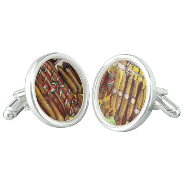 Pig, Budapest Cufflinks (Angled)