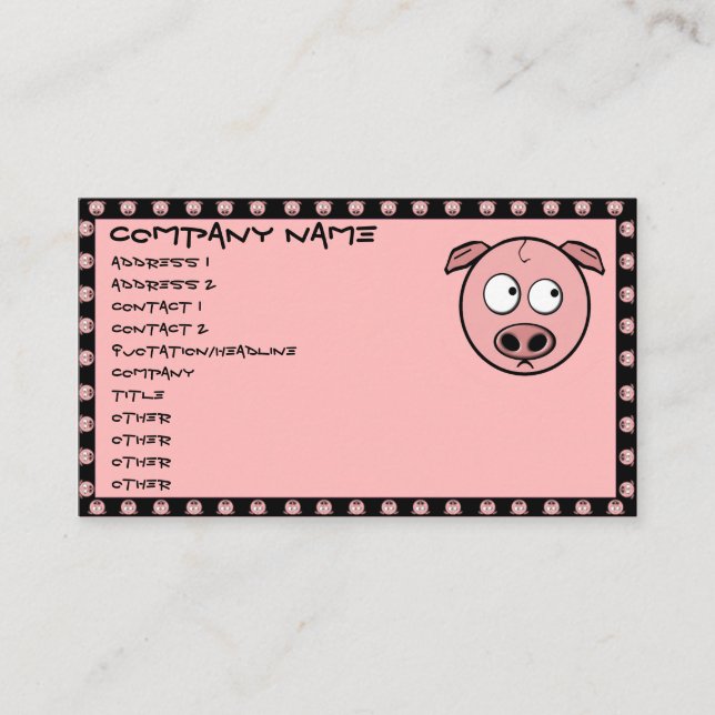 Pig Business Cards (Front)