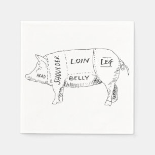 Pig Butcher Chart (2) Napkins