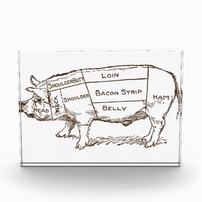 Pig Butcher Chart (3) Acrylic Award (Front)
