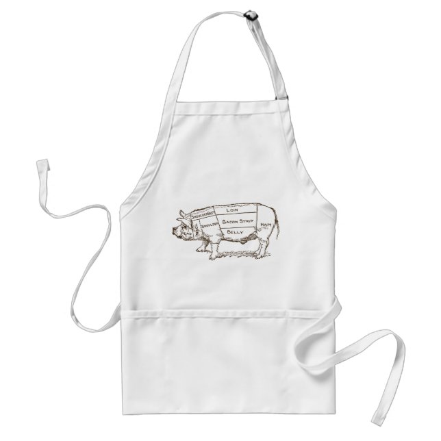 Pig Butcher Chart (3) Adult Apron (Front)