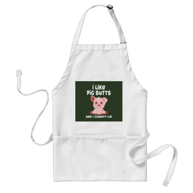 Pig Butt Funny BBQ Barbecue Pulled Pork Adult Apron (Front)