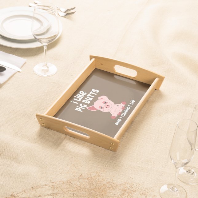 Pig Butt Funny BBQ Barbecue Pulled Pork Serving Tray (Front)