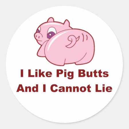 Pig Butts Classic Round Sticker