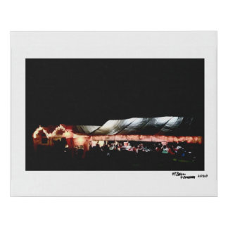 Pig Camping Faux Canvas Print