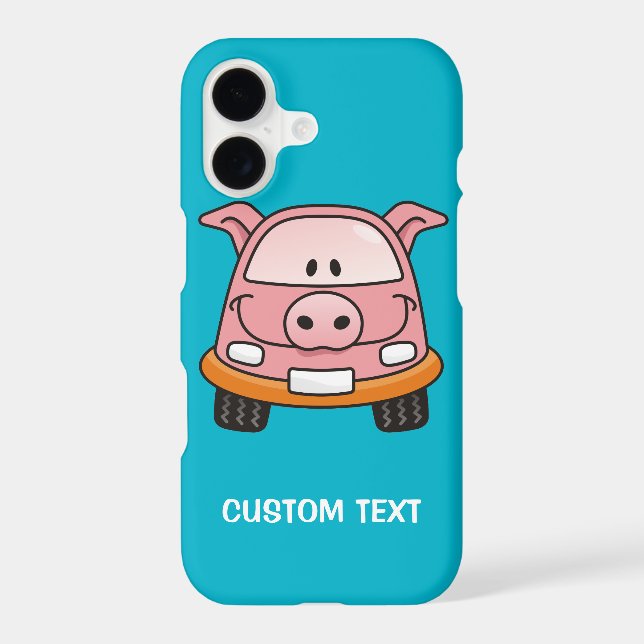 Pig Cartoon Car iPhone Case (Back)