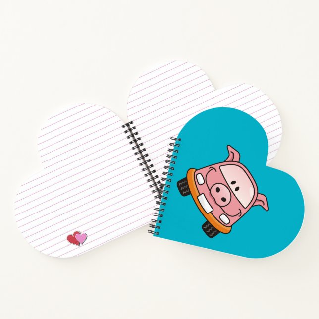 Pig cartoon car notebook (Inside)