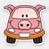 Pig Cartoon Car Sticker (Front)
