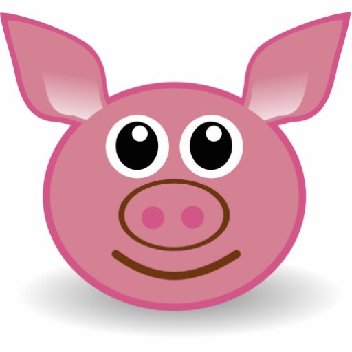 Pig Cartoon Face Photo Cut Out | Zazzle