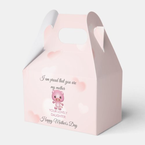 Pig Cartoon Mothers Day  Favor Boxes