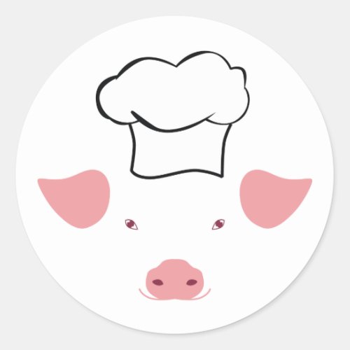 Pig Chef Classic Round Sticker