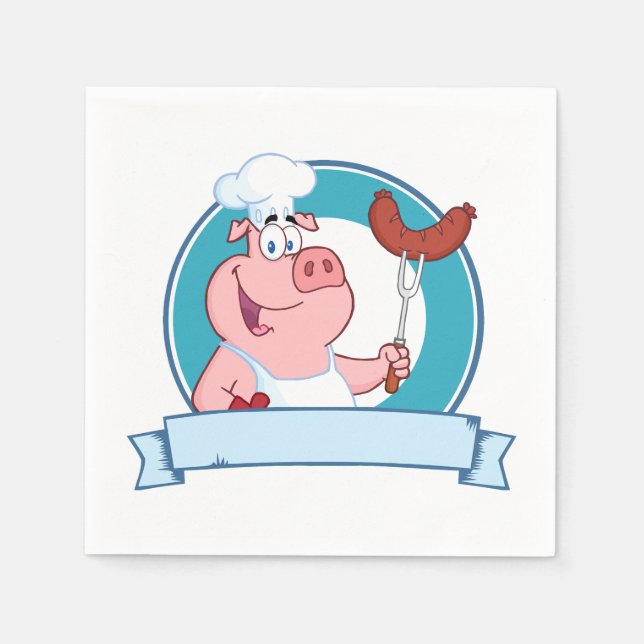 Pig Chef Paper Napkins (Front)
