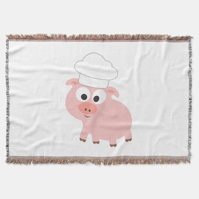 Pig Chef Throw Blanket (Front)